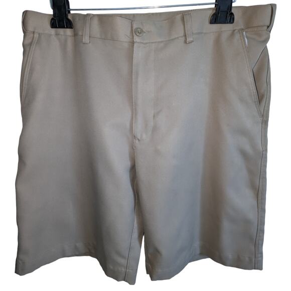 PGA Tour Men's 34 Tan Golf Short Flat Front Performance Comfort Standard Fit - Picture 1 of 16